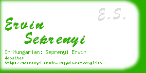 ervin seprenyi business card